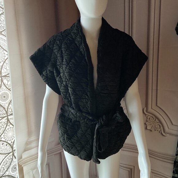 *Cicy Bell* Women's Quilted Puffer Vest Large NWOT Black - Picture 1 of 7